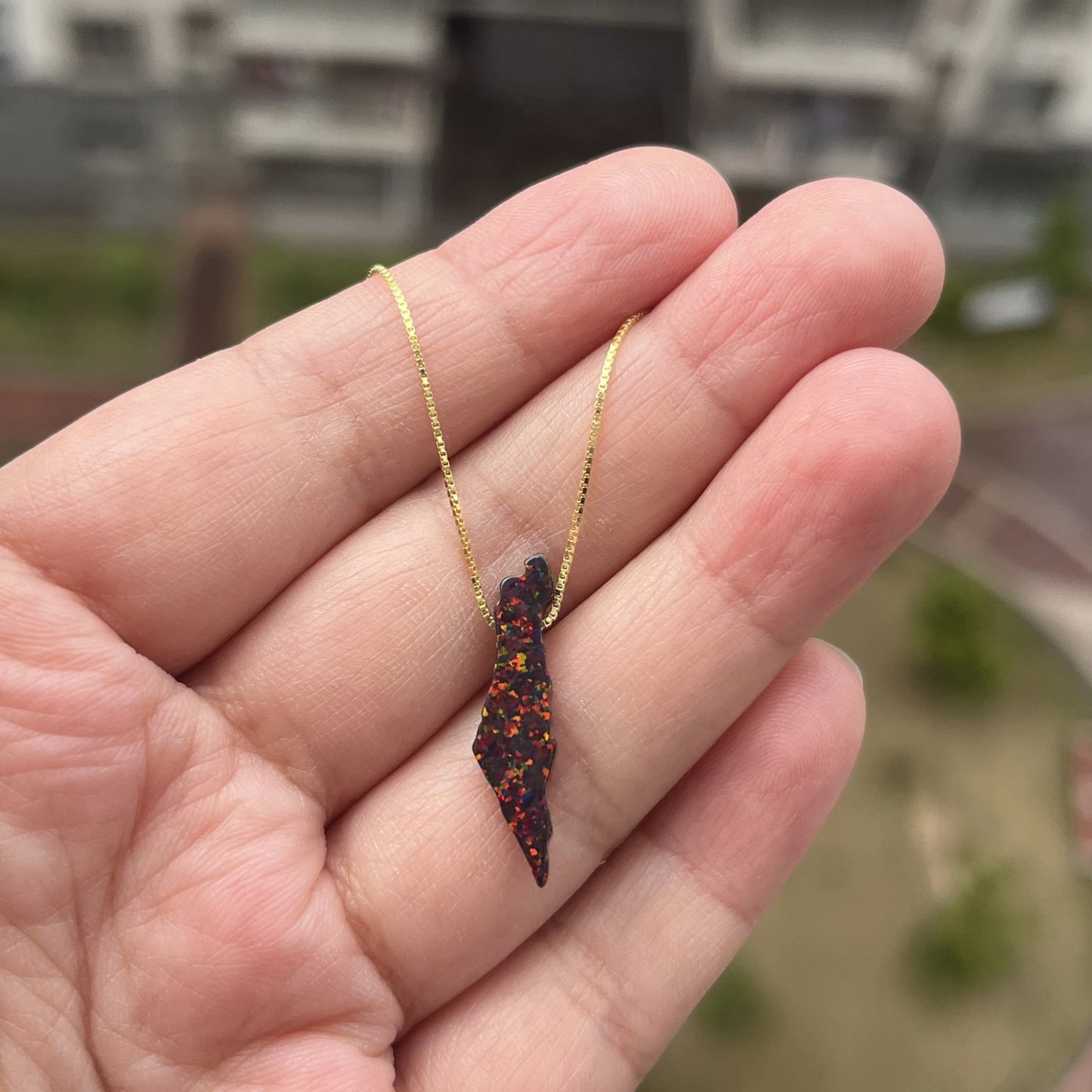 925 Silver O chain Palestine necklaces