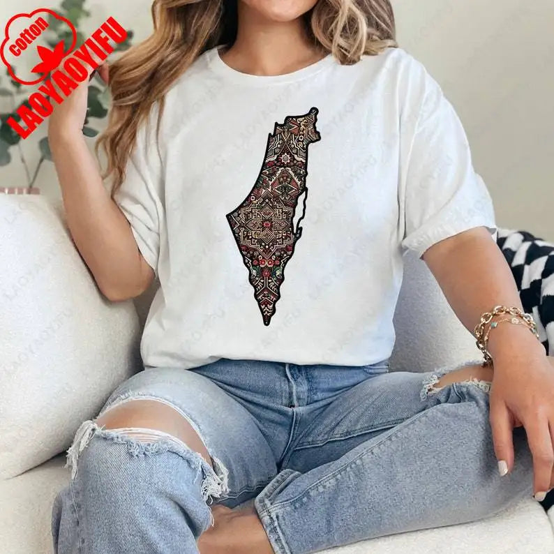 Palestinian Print Cotton T Shirt