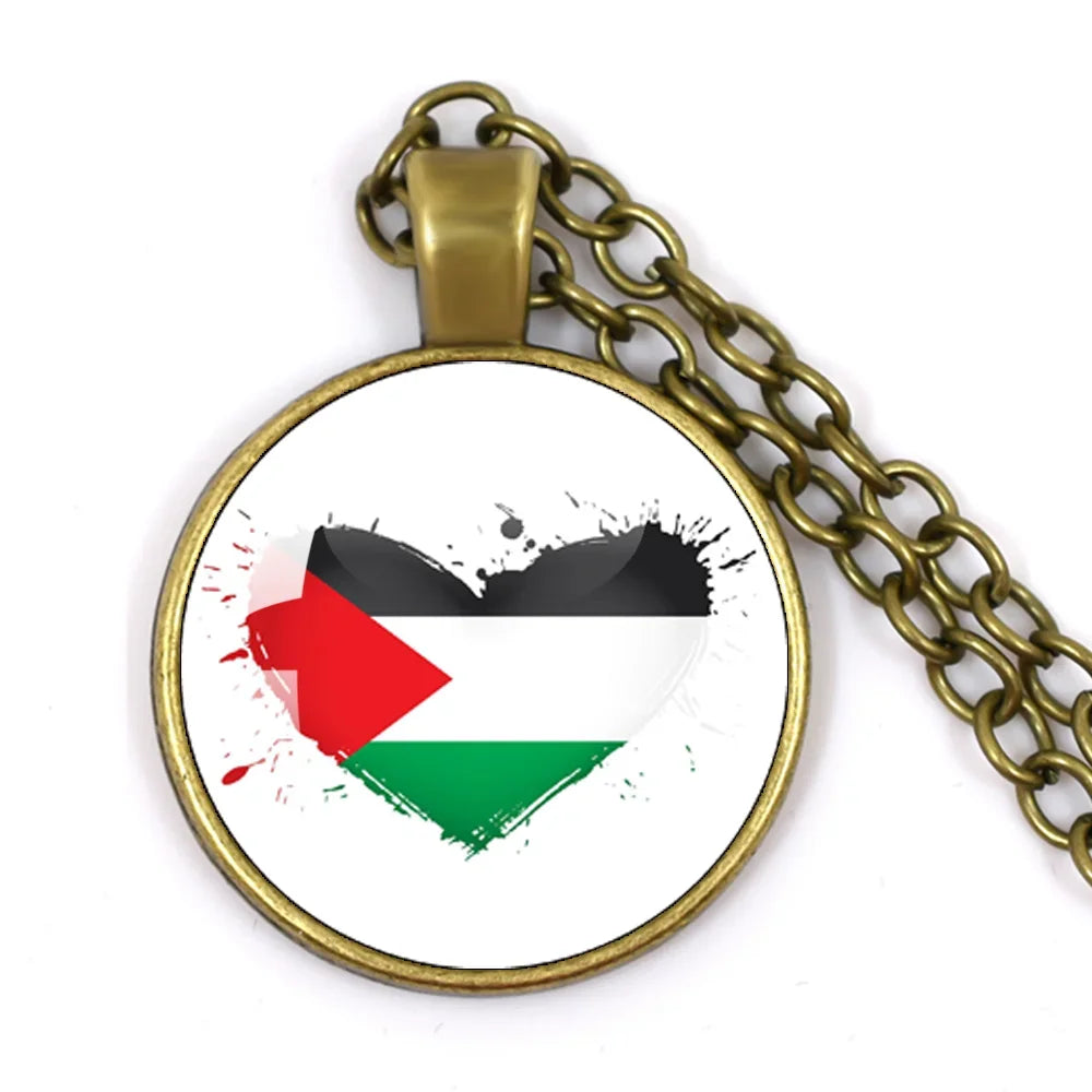 Patterns Palestine Nation Flag Necklace