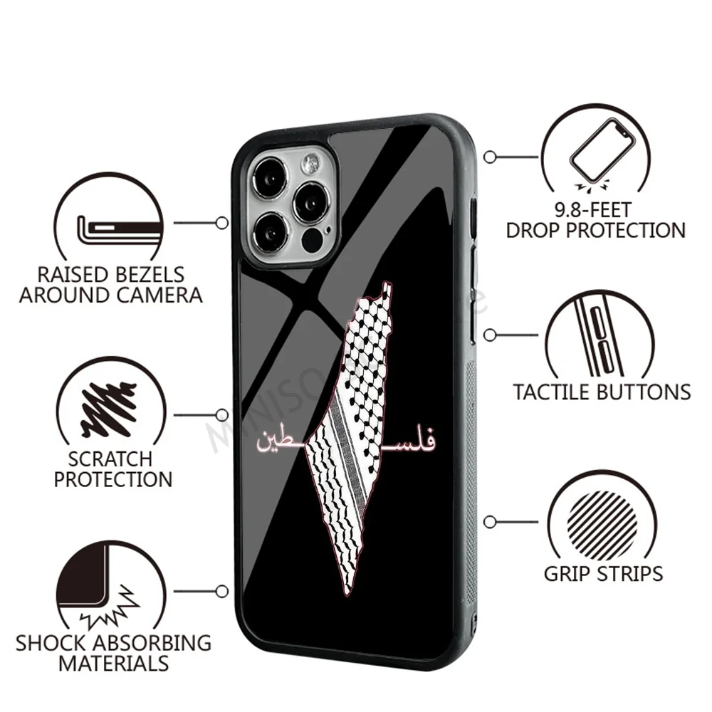 Keffiyeh Palestine Map Phone Case Strong Magnetic For IPhone
