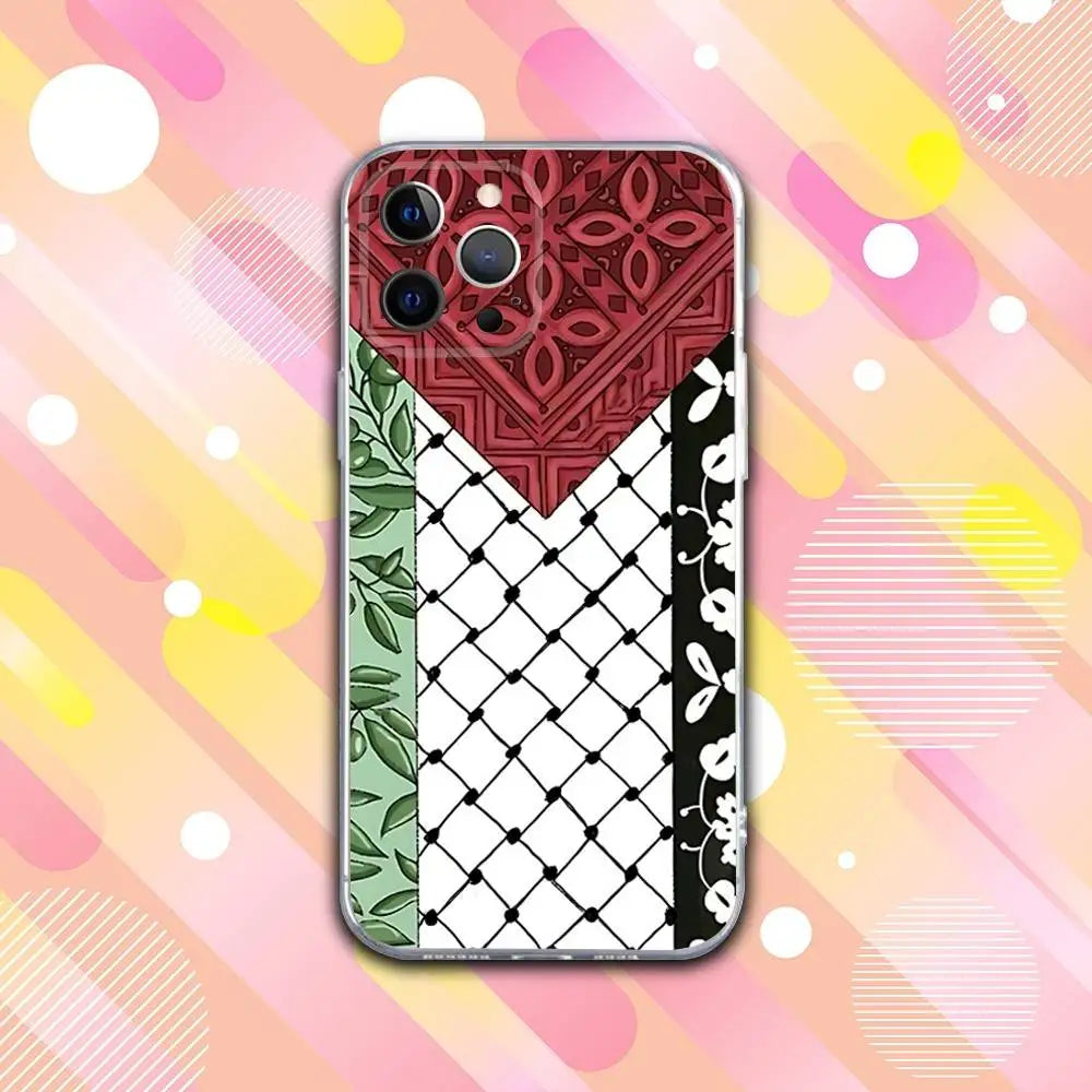Keffiyeh P-Palestine-S Phone Case For iPhone 17,16,15,14,13,12,11 Pro,Max,Plus,X,XS,XR,SE4,E Mini Transparent Soft Cover