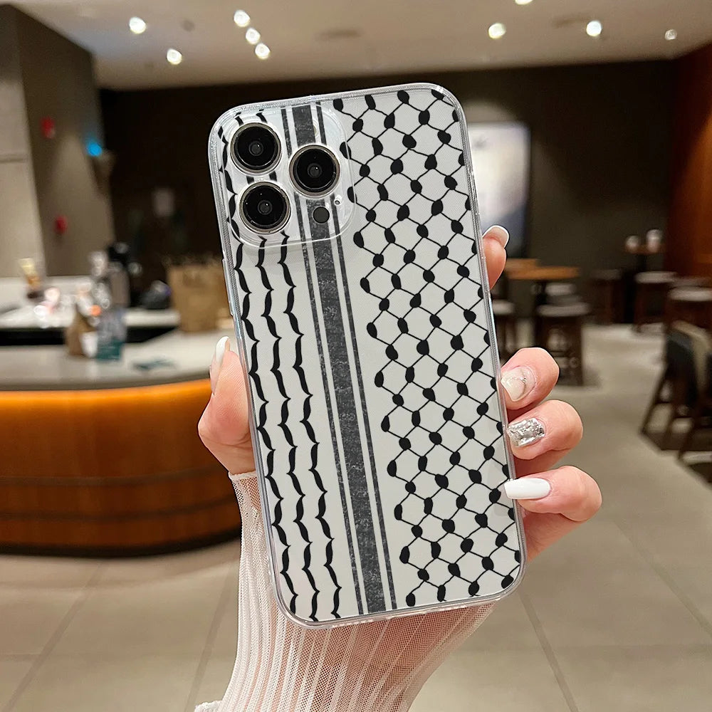 Hattah Keffiyeh Phone Case For iPhone 16 15 14 13 12 11 Mini Pro Max X XR XSMax 7 8 Plus SE20 Transparent Cover