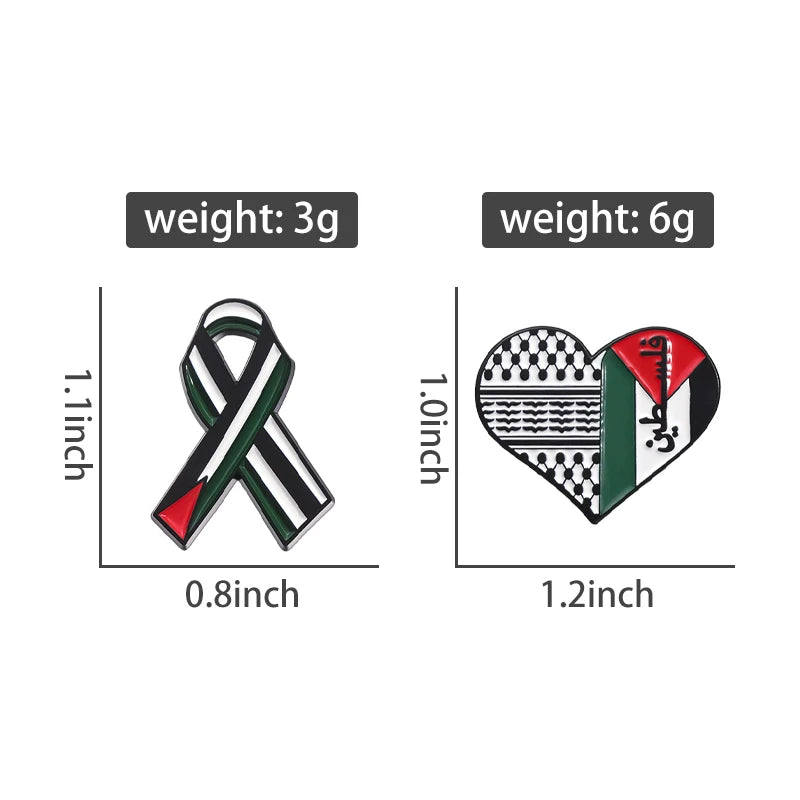 Symbolize The National Palestine Flag Brooches