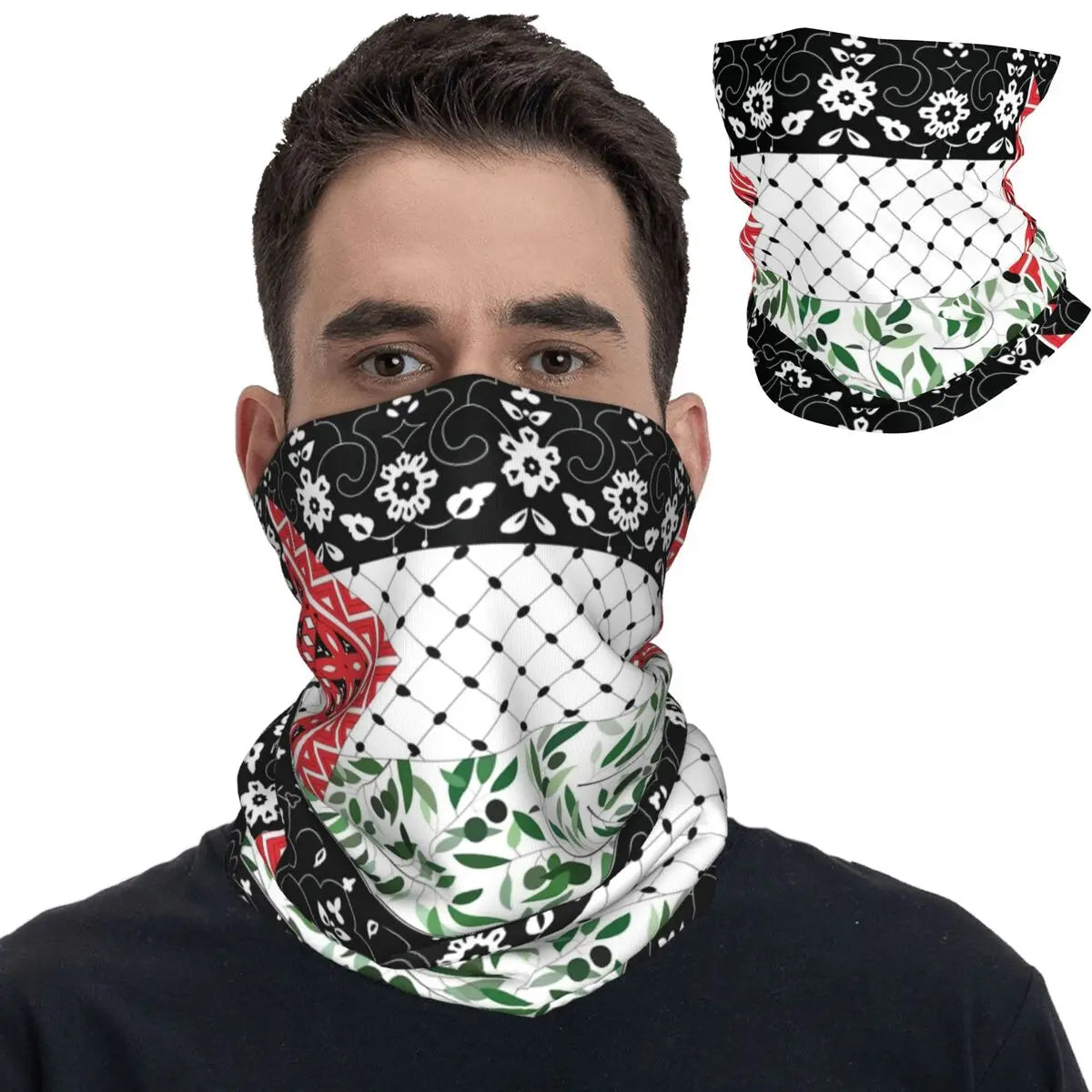 Palestinian Flag Olives And Keffiyeh Bandana Neck