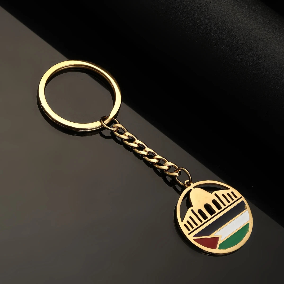 Palestine Map in Arabic Map With Flag Keychain Jewelry