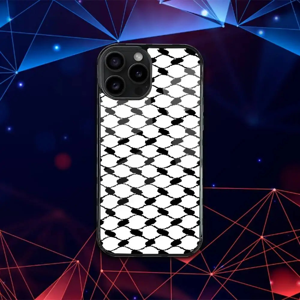 Keffiyeh Palestine Case For iPhone  Magnetic Magsafe Wireless Charging