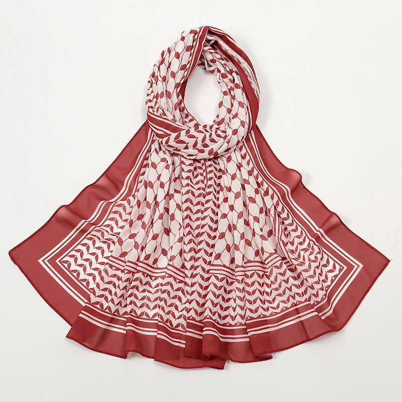 High-quality Palestinian kuffiya Chiffon Scarf