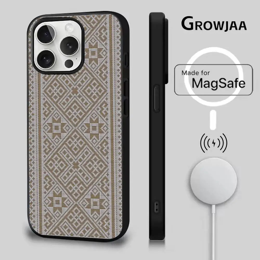 Palestine Hattah Keffiyeh Phone Case For iPhone Magsafe Magnetic Wireless Charging