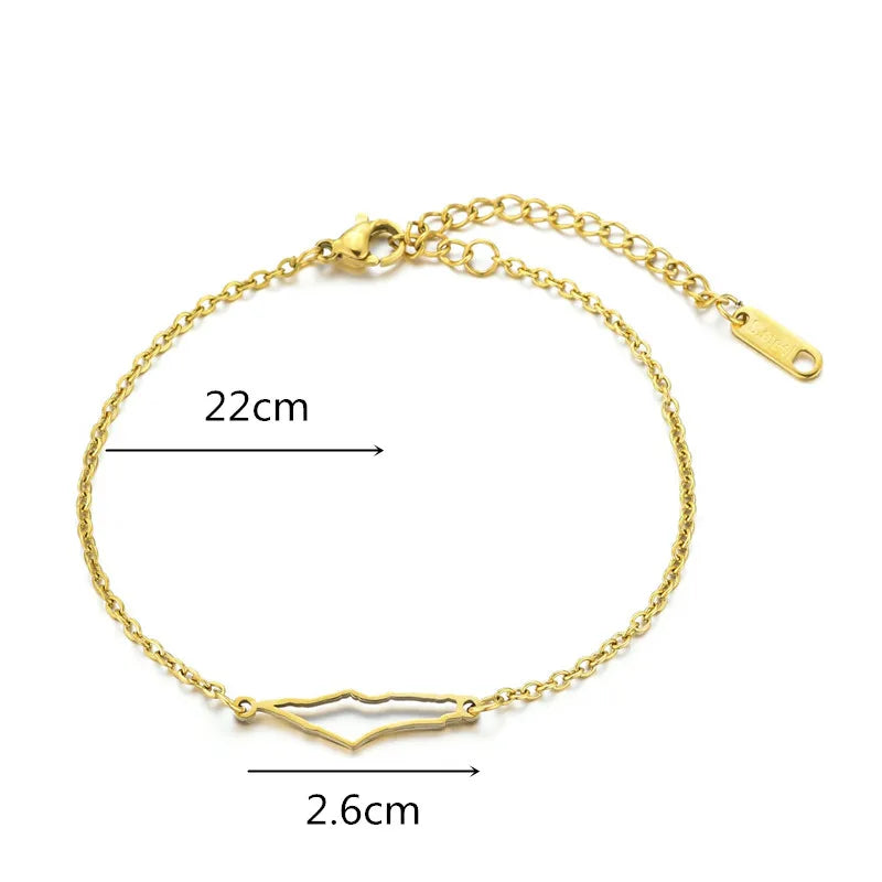 Stainless Steel Al-Aqsa Mosque Palestine Map Flag Pendant Necklaces Bracelet Ring Jewelry