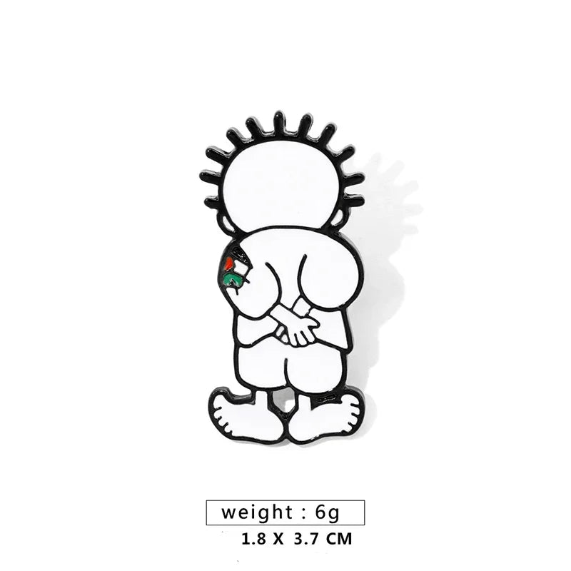 NOT A Watermelon Brooch Pin Handala Heart