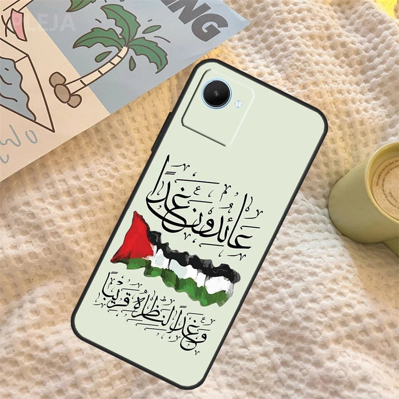 Palestine Calligraphy Flag Case For Realme GT6 GT7 Pro C67 C65 C63 C61 C55 C53 C51 C35 C71 C75 10 11 12 13 14 Pro Plus