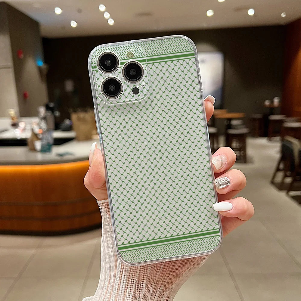 Hattah Keffiyeh Phone Case For iPhone 16 15 14 13 12 11 Mini Pro Max X XR XSMax 7 8 Plus SE20 Transparent Cover