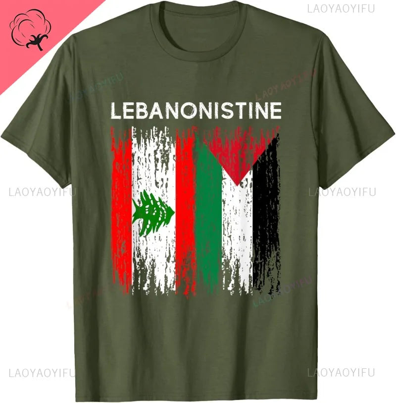 Wear the Lebanese and Palestinian flags
