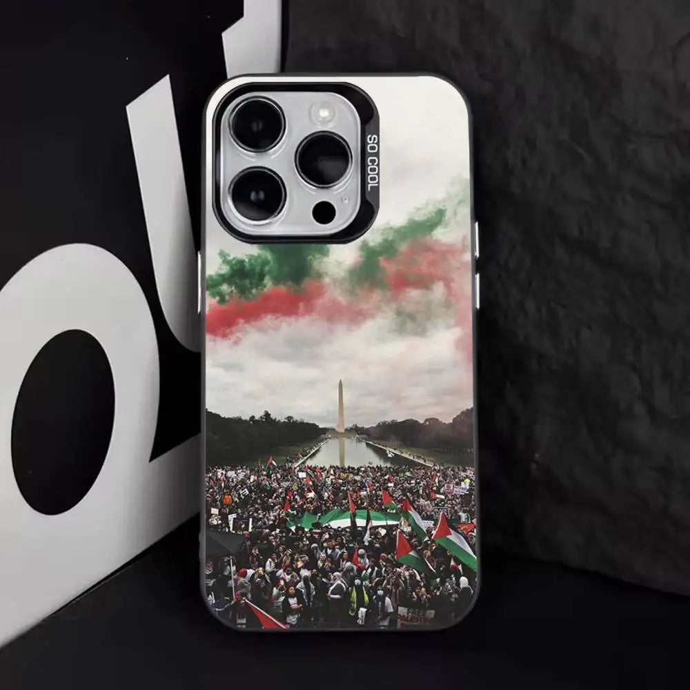 P-Palestine-es-F-Flag MAP Phone Case For iPhone 16,15,14,13,12,11,8,7,Pro,Max,Plus,Mini,XS,SE Anti Fall Black Matte Hard