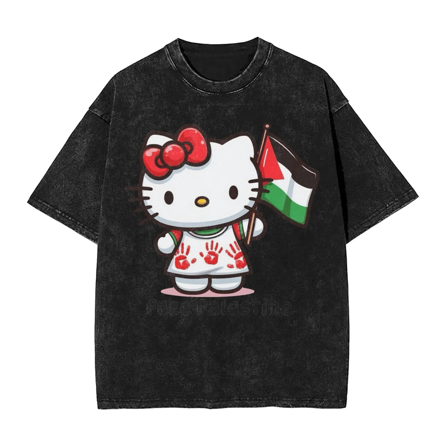Hello Kitty Palestine Flag T Shirt