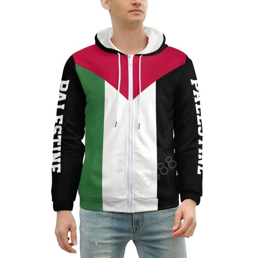 Palestine Flag 3D Printed  Zipper Hoodies Unisex