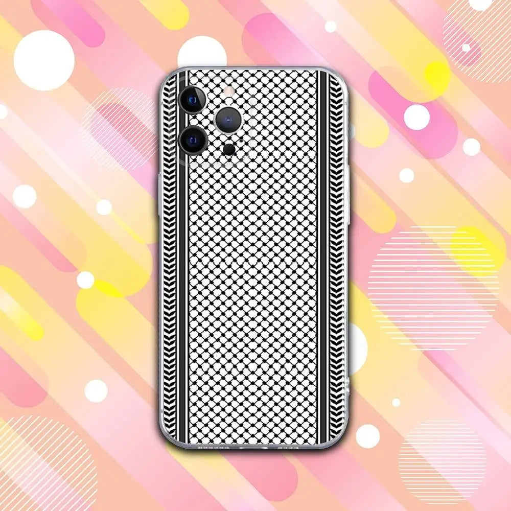 Keffiyeh P-Palestine-S Phone Case For iPhone 17,16,15,14,13,12,11 Pro,Max,Plus,X,XS,XR,SE4,E Mini Transparent Soft Cover