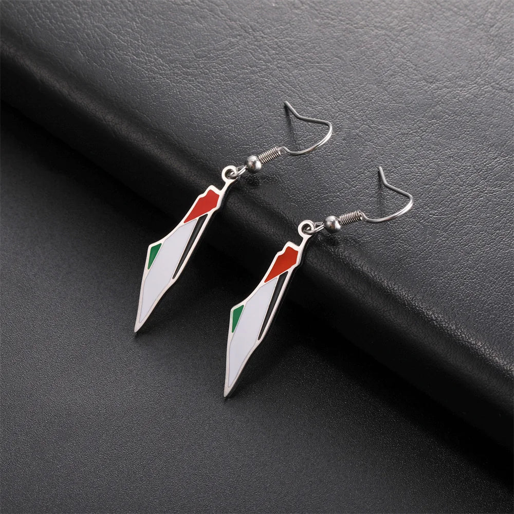 My Shape Palestine Map Drop Earrings for Women Stainless Steel Map Palestine Country Dangle Earrings Fashion Jewelry Wholesale