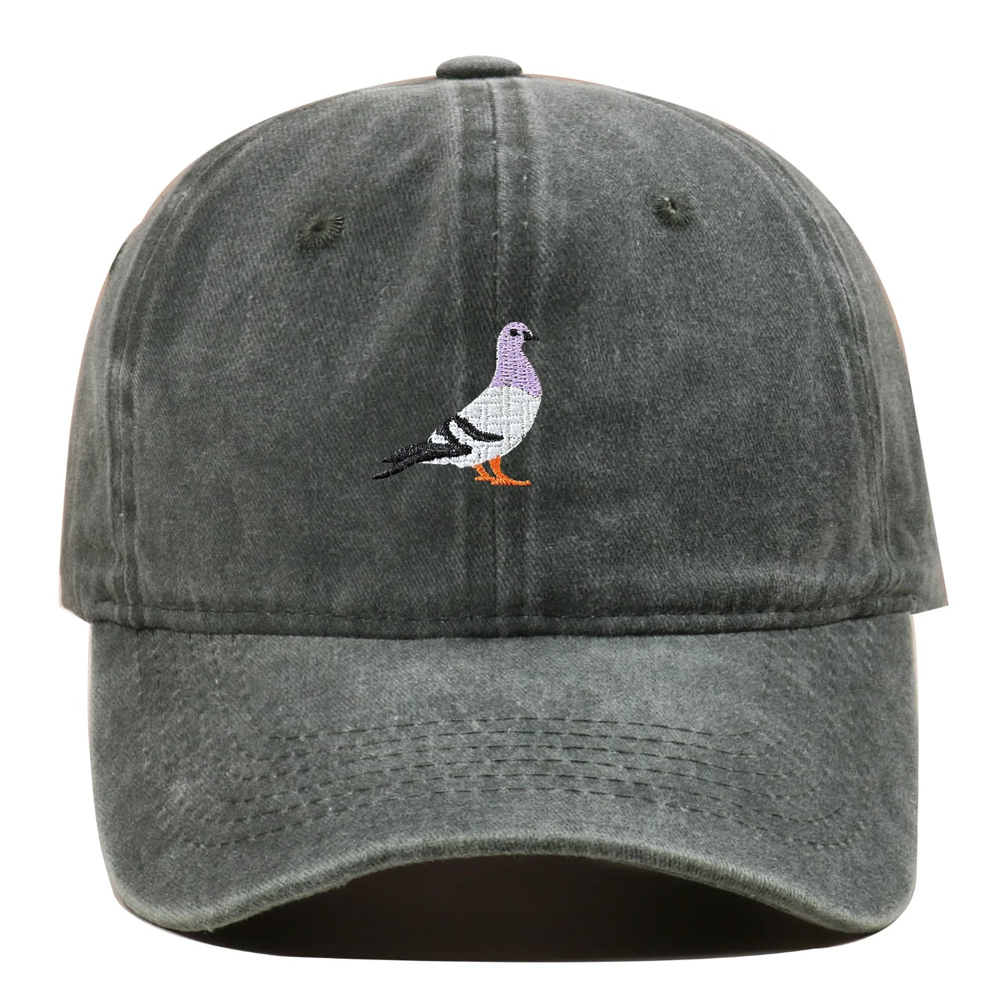 Baseball cap suitable for all seasons, pigeon embroidery pattern, men's and women's daily casual fashion, outdoor sun protection