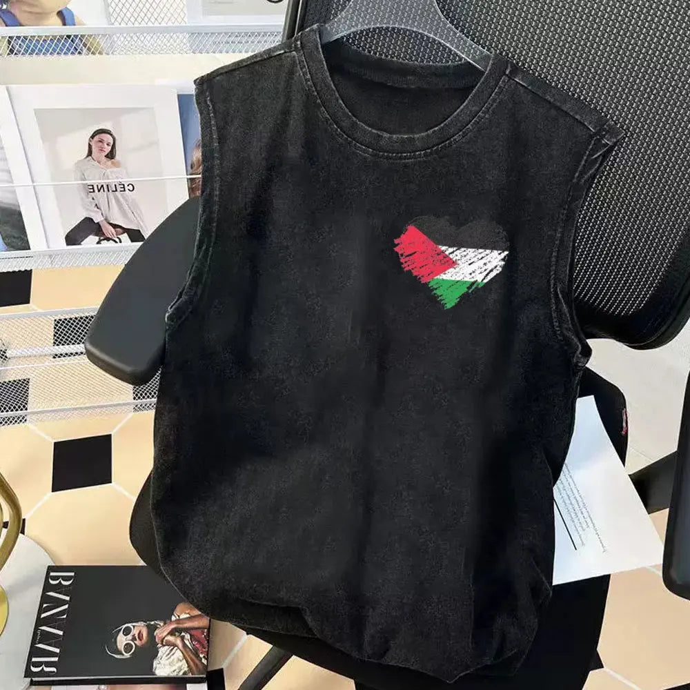 Palestine Heart Scribble Graphic T-Shirt