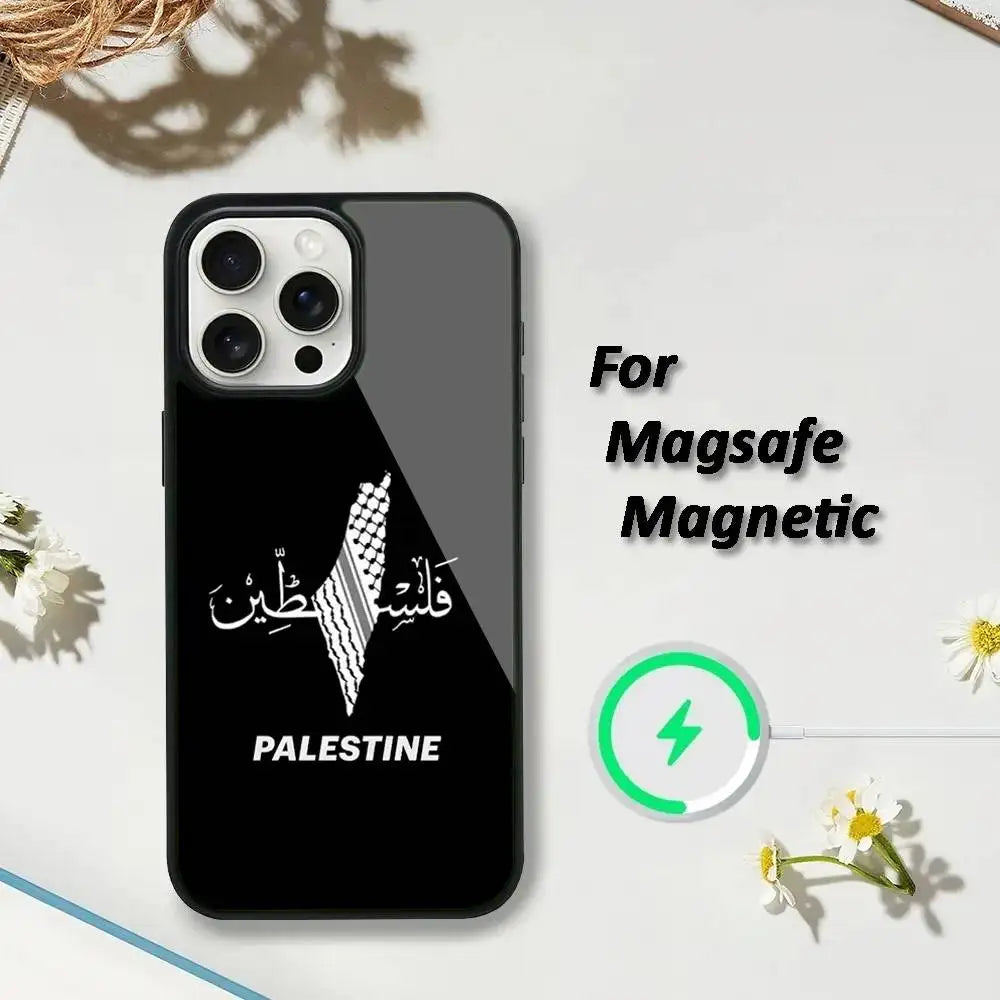 P-Palestine-S Hattah Keffiyeh Phone Case For iPhone 16,15,14,13,12,11,Plus,Pro,Max,Mini Magsafe Magnetic Wireless Charging