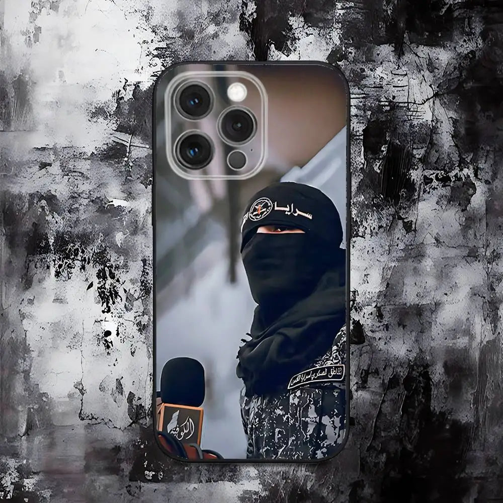 A-Abu O-Obaida Phone Case For iPhone 16,15,14,13,12,11,Pro,Max,Plus,X,XS,SE,E,Mini,Soft Silicone Black Case