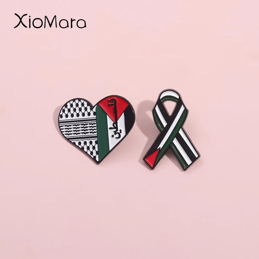 Symbolize The National Palestine Flag Brooches