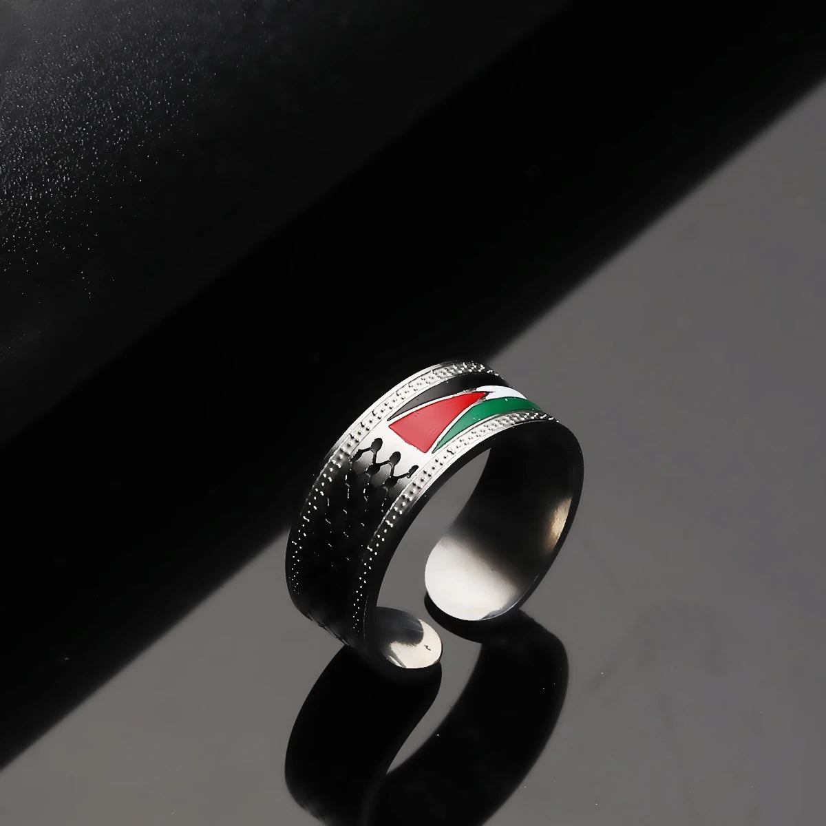 Palestine kuffya and map Ring