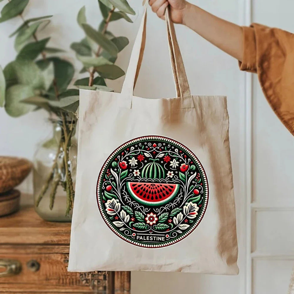 Love and Fair Not A Watermelon Print Shopping Bag Large Capacity