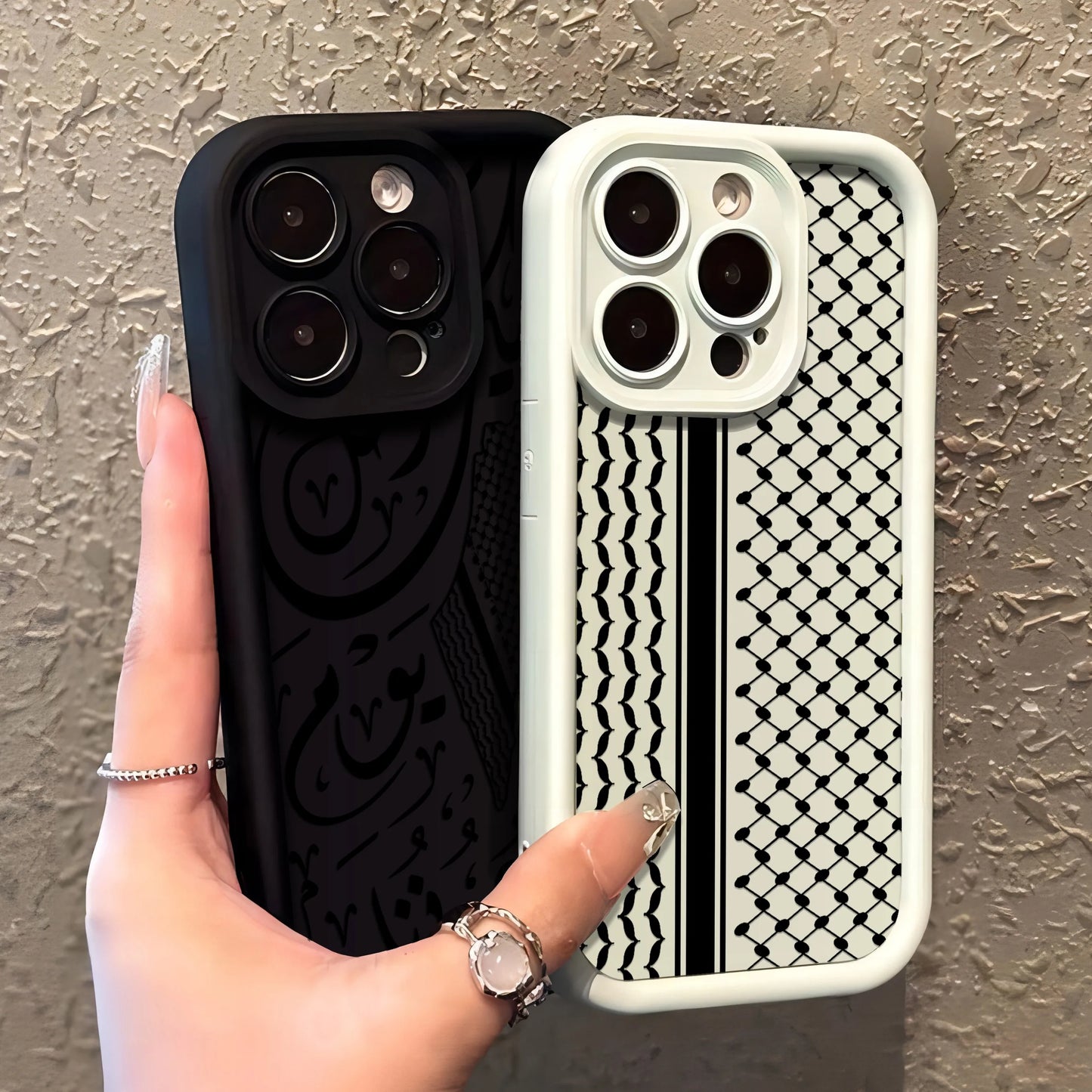 Hattah Keffiyeh Phone Case for IPhone  Soft TPU Back Cover With Hand Strap