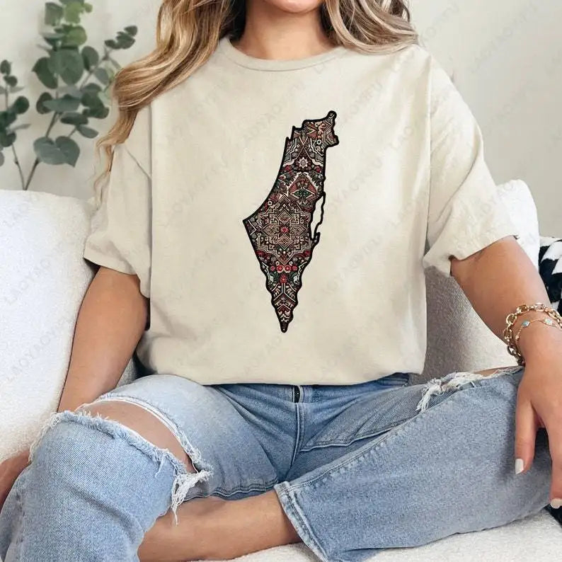 Palestinian Print Cotton T Shirt