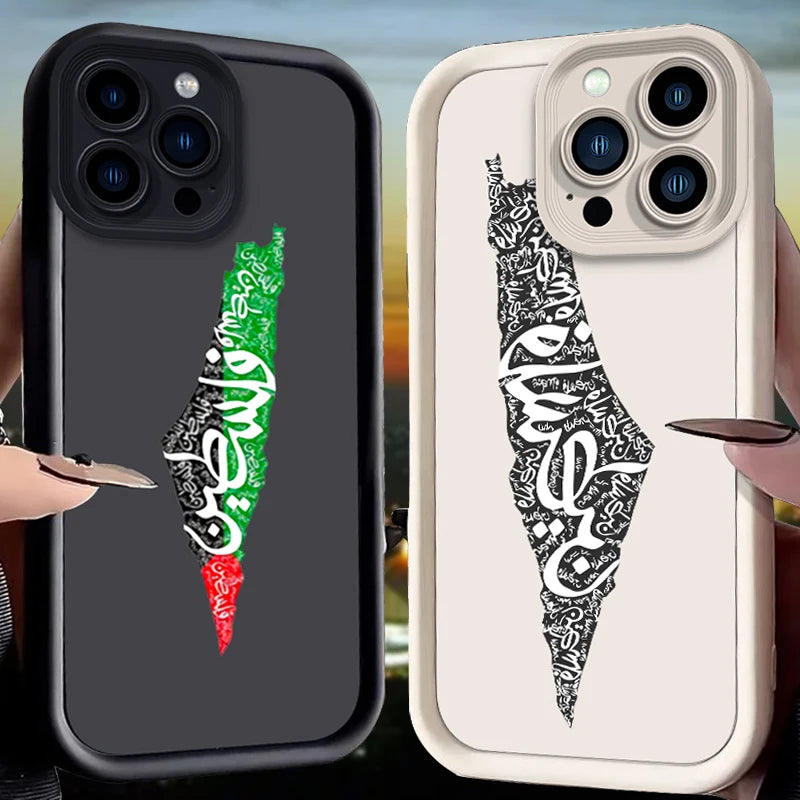 Palestine Flag Phone Case for iPhone Liquid Silicone Shockproof Cover