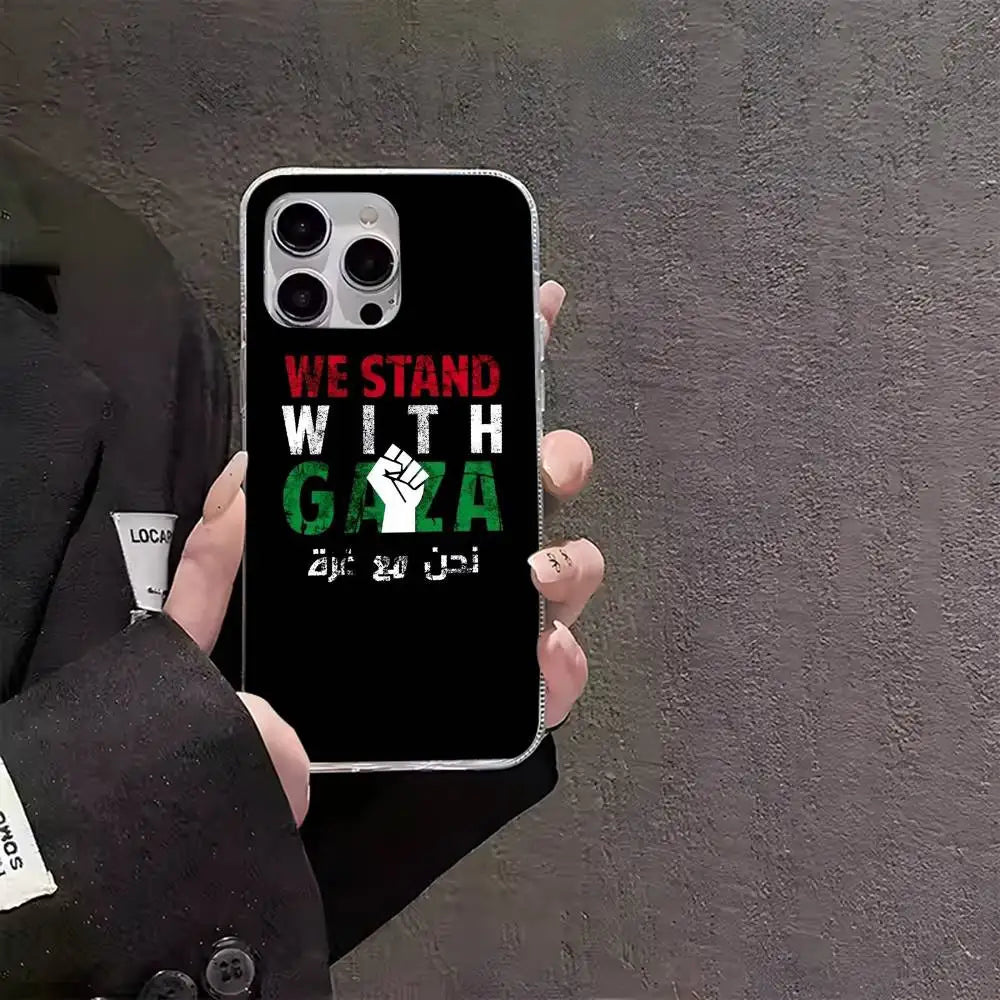 Palestine Flag MAP Phone Case For iPhones Multicolor Matte Silver-Plated Protective