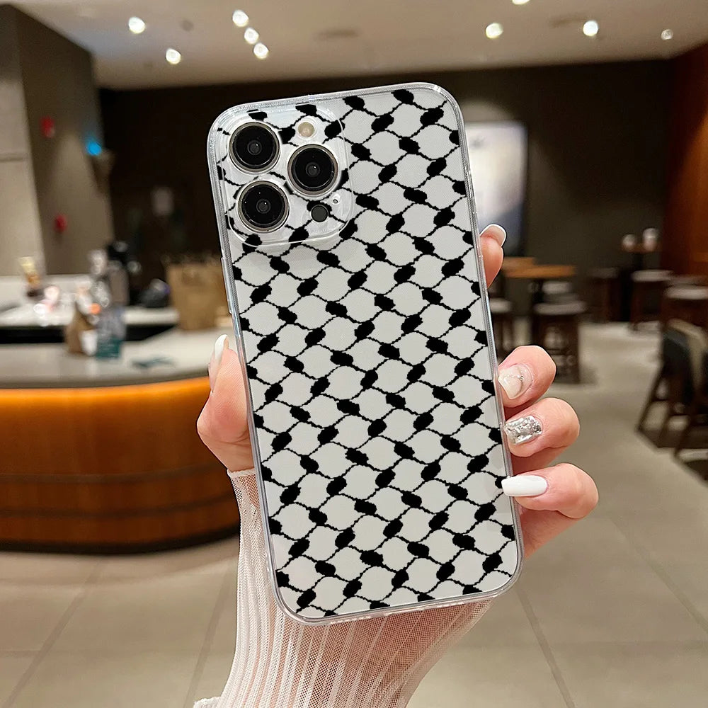 Hattah Keffiyeh Phone Case For iPhone 16 15 14 13 12 11 Mini Pro Max X XR XSMax 7 8 Plus SE20 Transparent Cover