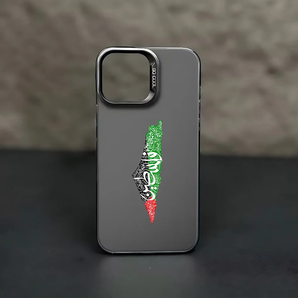 Case For iPhone Palestine Passport Flag Map Anti-Fall Matte Back