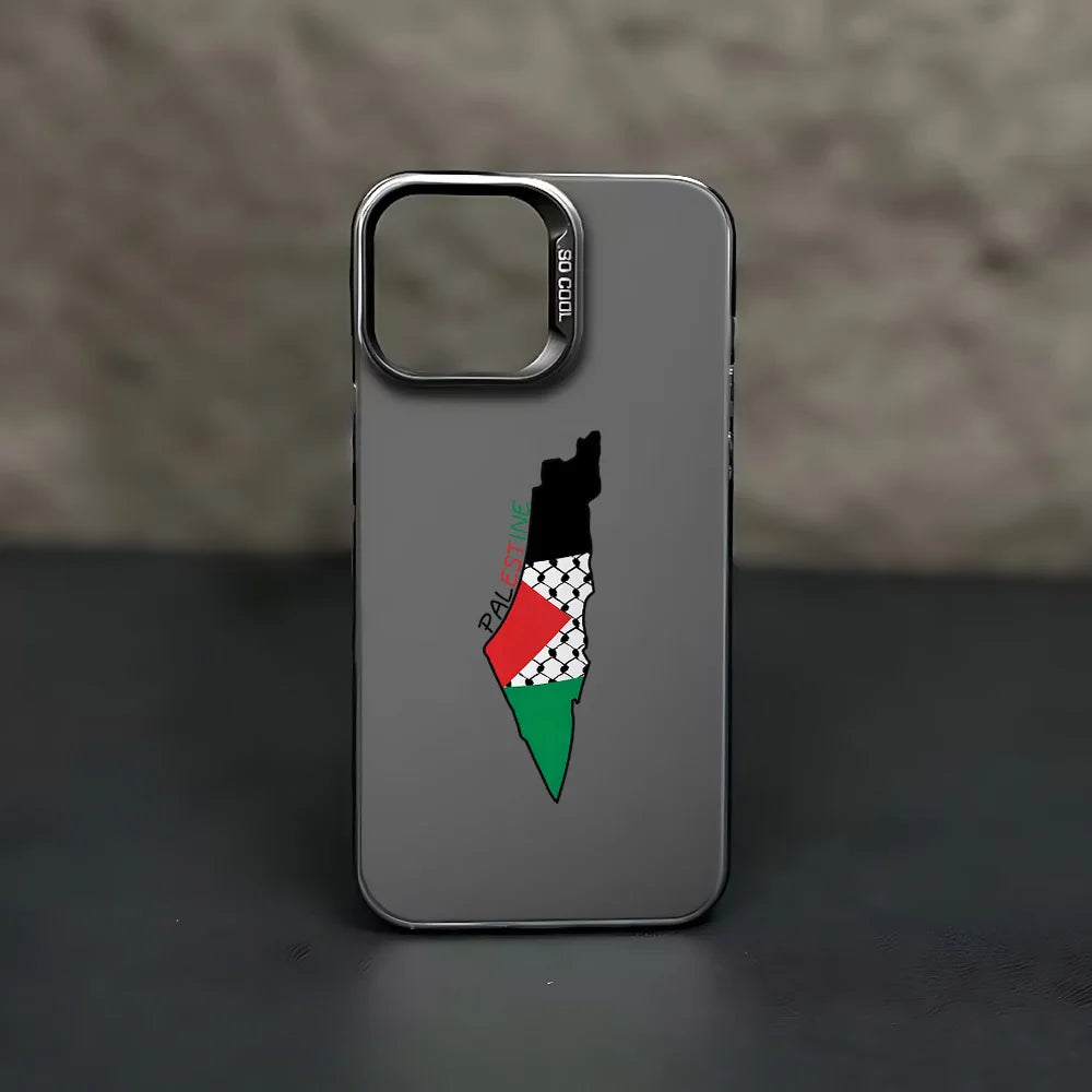 Case For iPhone Palestine Passport Flag Map Anti-Fall Matte Back