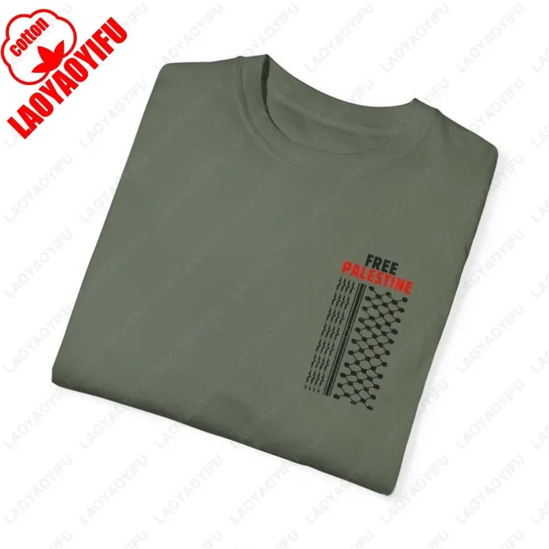 Gaza Keffiyeh Shirt Handala Short-sleeve  Minimalist Breathable Tops