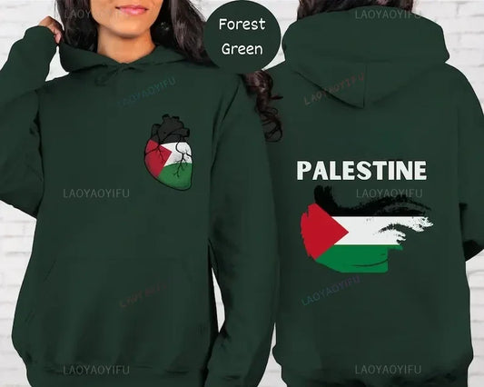 New in Hoodies Palestine Olive Hoodie Heart