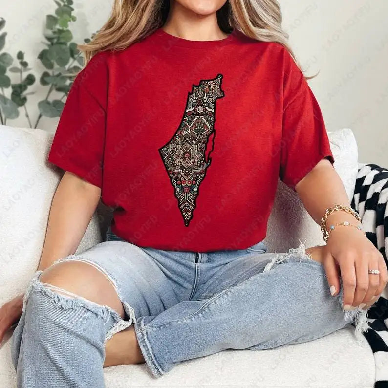 Palestinian Print Cotton T Shirt