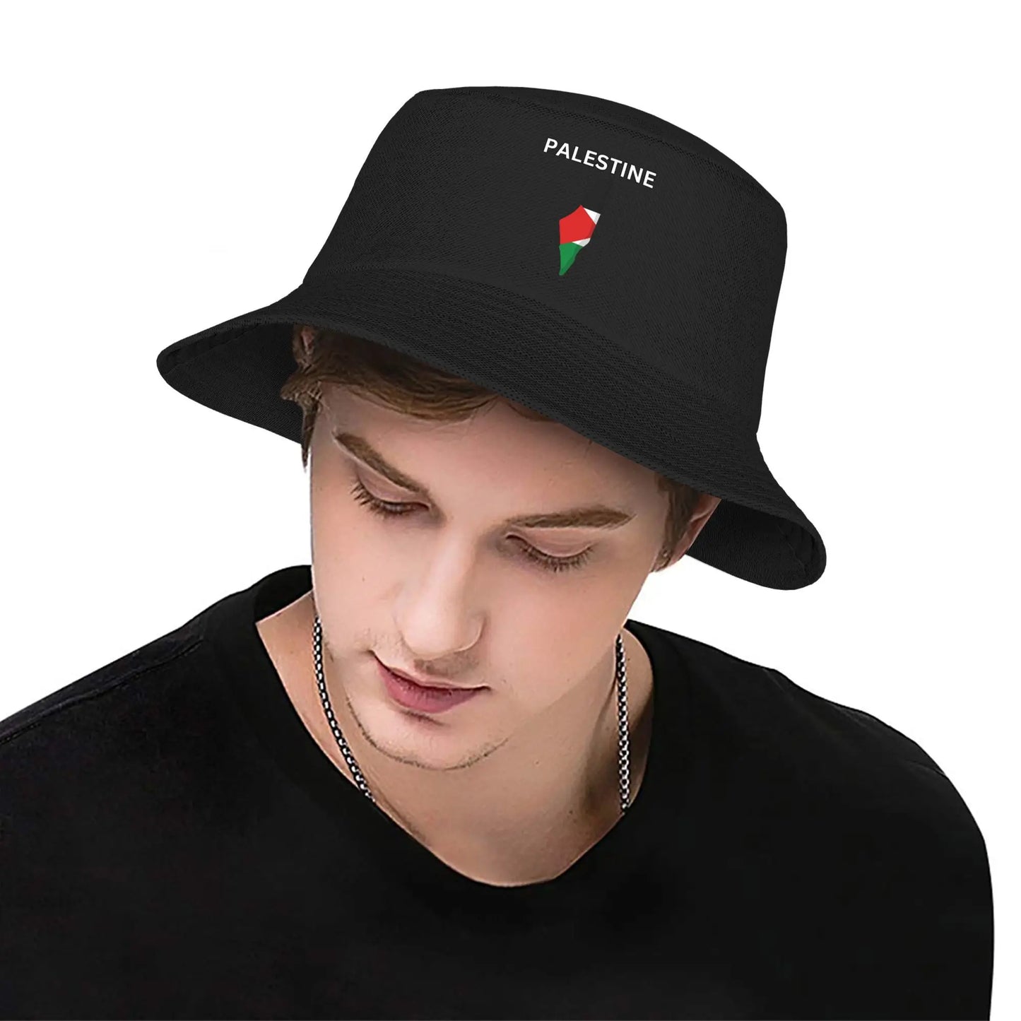 Palestine Flag Map Design Bucket Hat