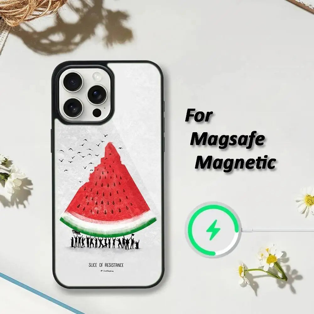 P-Palestine-S Hattah Keffiyeh Phone Case For iPhone 16,15,14,13,12,11,Plus,Pro,Max,Mini Magsafe Magnetic Wireless Charging