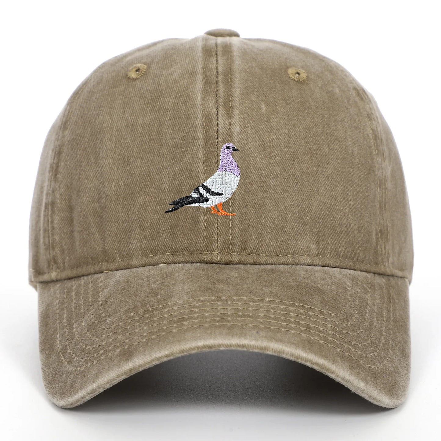 Baseball cap suitable for all seasons, pigeon embroidery pattern, men's and women's daily casual fashion, outdoor sun protection