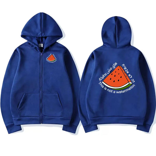 2024 This Is Not A Watermelon Trendy Pullover Zipper Hoodie