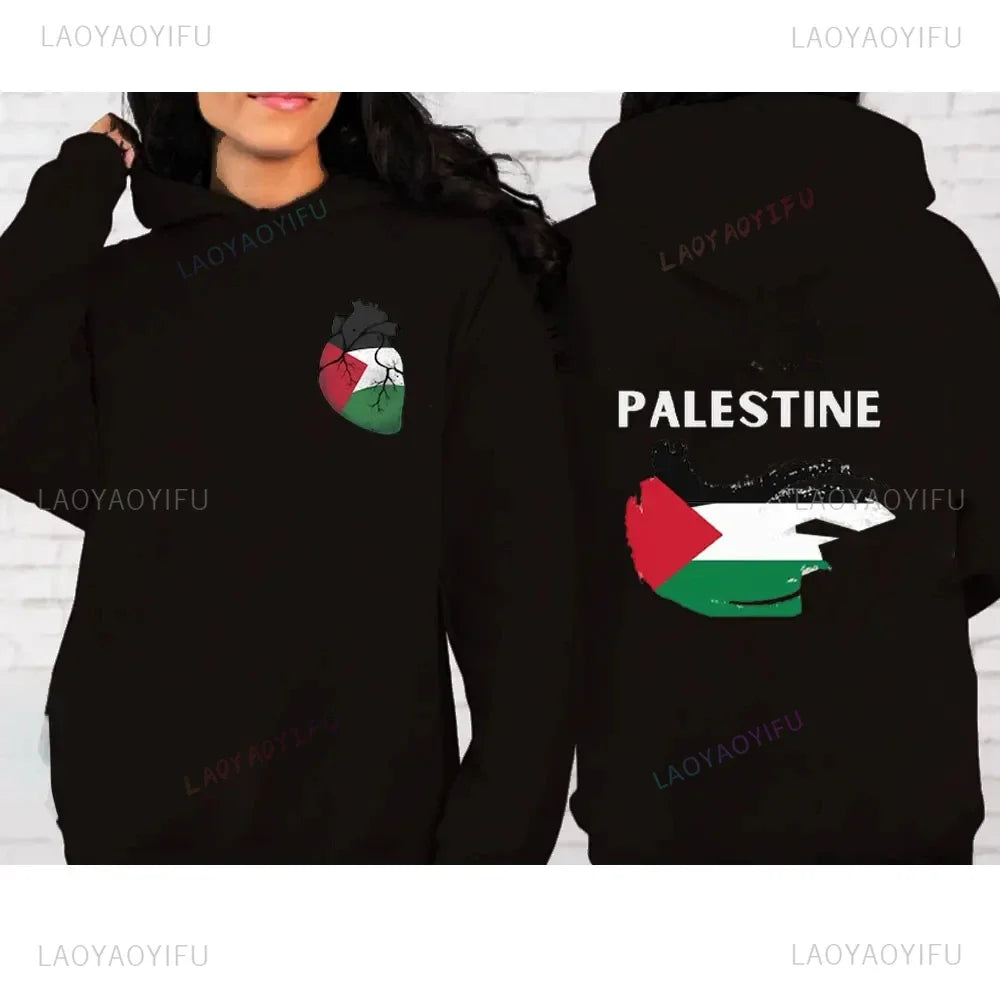 New in Hoodies Palestine Olive Hoodie Heart