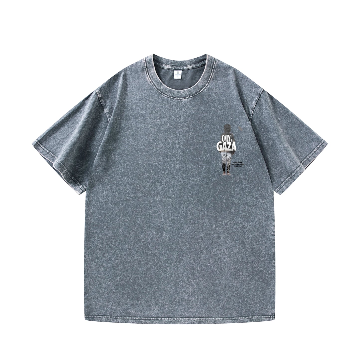 Men's T-Shirt Denim Blue Only Gaza Graphic Print Casual Daily Wear