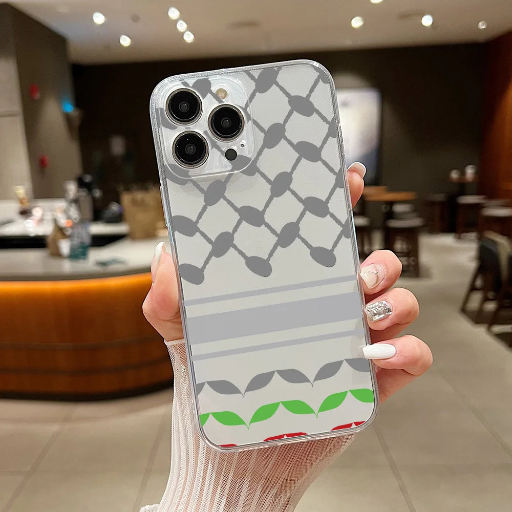 Hattah Keffiyeh Phone Case For iPhone 16 15 14 13 12 11 Mini Pro Max X XR XSMax 7 8 Plus SE20 Transparent Cover