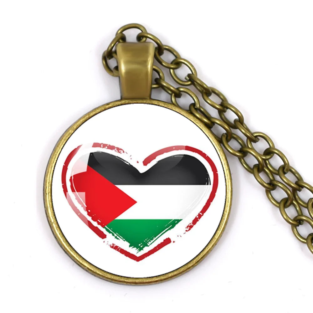 Patterns Palestine Nation Flag Necklace