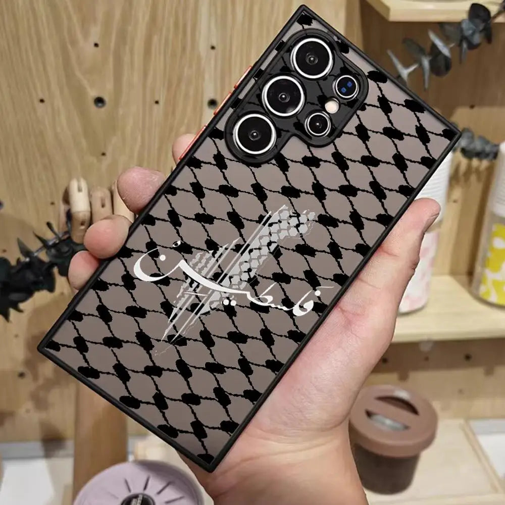 Palestine Flag Map Phone Case For Samsung S25 Ultra S23 S24 Fe S21 S22 Plus S23 Fe S24 Ultra S21 Fe Matte Cover