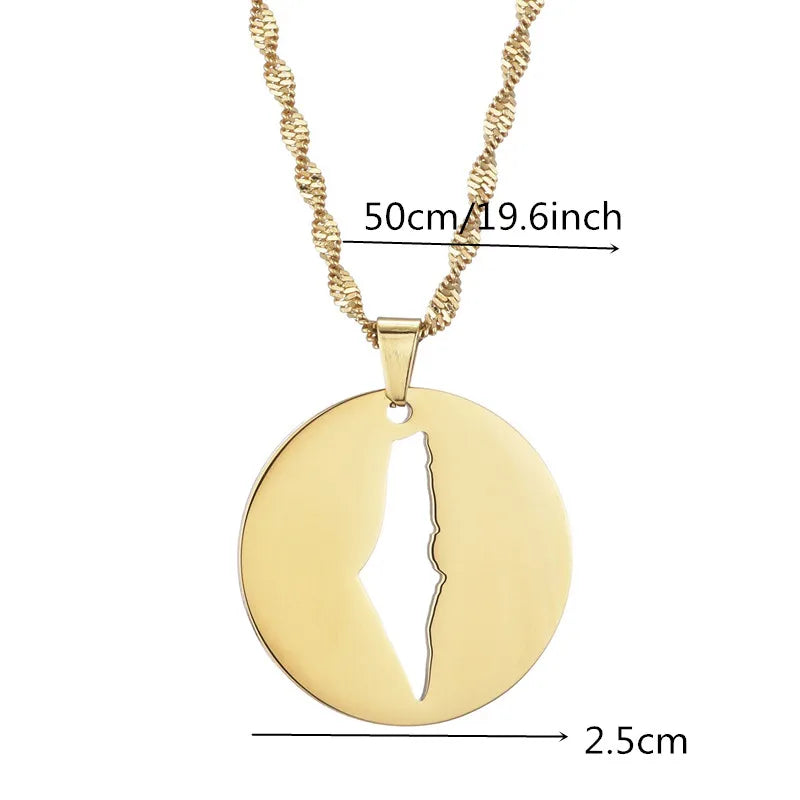 Stainless Steel Al-Aqsa Mosque Palestine Map Flag Pendant Necklaces Bracelet Ring Jewelry