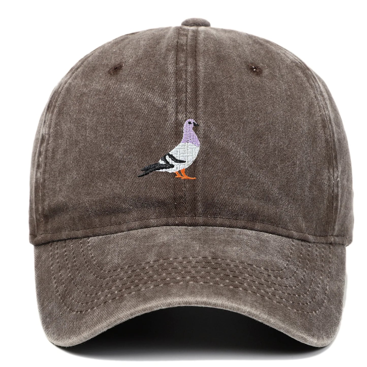 Baseball cap suitable for all seasons, pigeon embroidery pattern, men's and women's daily casual fashion, outdoor sun protection
